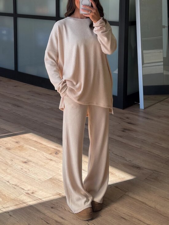 Shop Talulah Pants - Talulah Always Cozy Ribbed Fleece Set Oat Size Large NWT Lounge Set